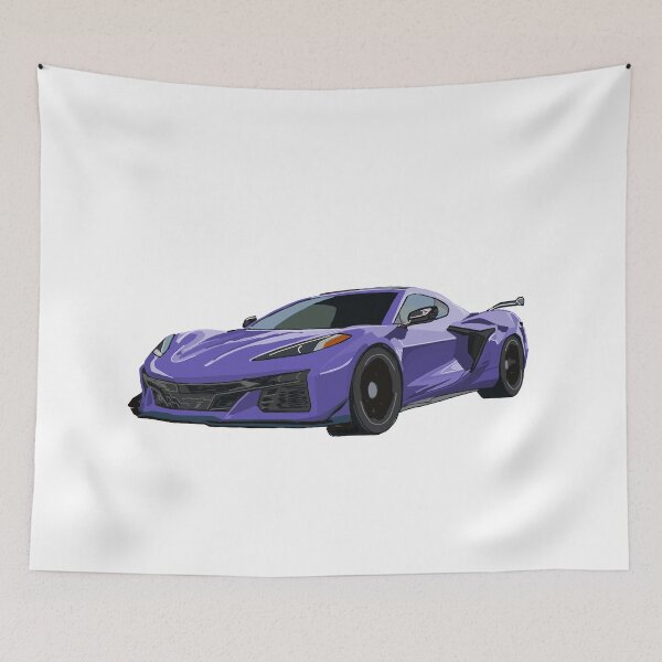 Item preview, Hand Drawn Purple Sports Car C8 2020-2025 designed and sold by laughingwillows.