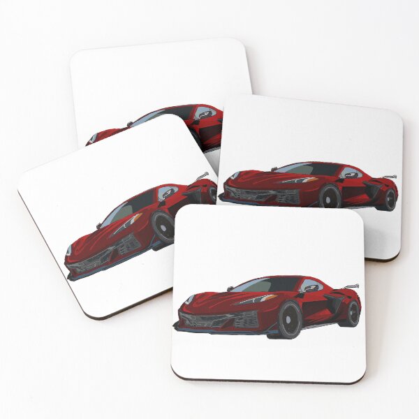 Item preview, Hand Drawn Metallic Red Sports Car C8 2020-2025 designed and sold by laughingwillows.