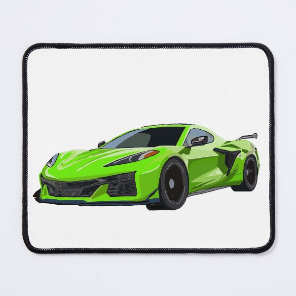 Item preview, Hand Drawn Bright Lime Green Sports Car C8 2020-2025 designed and sold by laughingwillows.