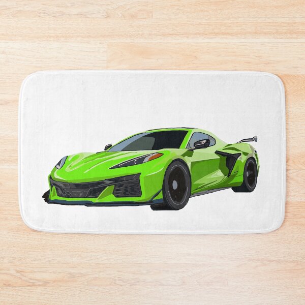 Item preview, Hand Drawn Bright Lime Green Sports Car C8 2020-2025 designed and sold by laughingwillows.