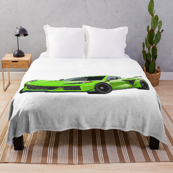 Item preview, Hand Drawn Bright Lime Green Sports Car C8 2020-2025 designed and sold by laughingwillows.