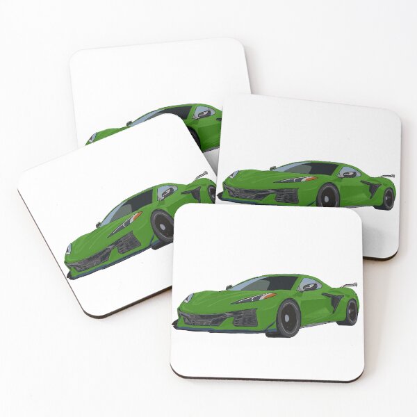 Item preview, Hand Drawn Green Sports Car C8 2020-2025 designed and sold by laughingwillows.