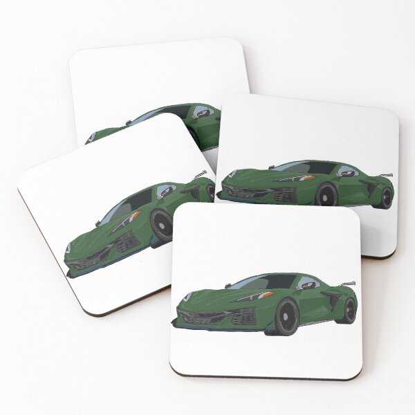 Item preview, Hand Drawn Dark Green Sports Car C8 2020-2025 designed and sold by laughingwillows.