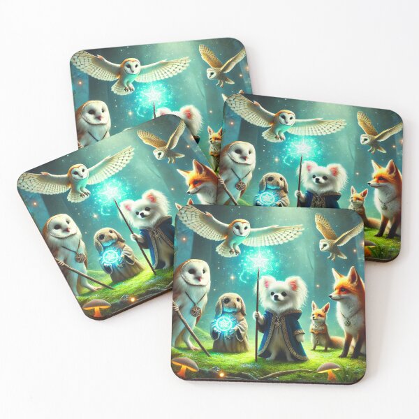 Item preview, Chihuahua de pelo largo blanco y animales mágicos designed and sold by pawspower.