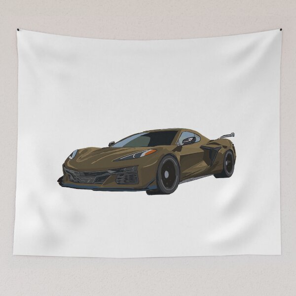 Item preview, Hand Drawn Bronze Brown Sports Car C8 2020-2025 designed and sold by laughingwillows.