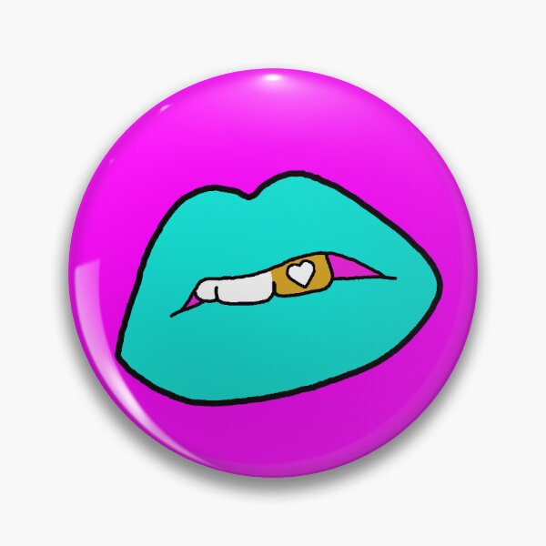 Item preview, Teal Lips Gold Heart Tooth designed and sold by microwavewitch.
