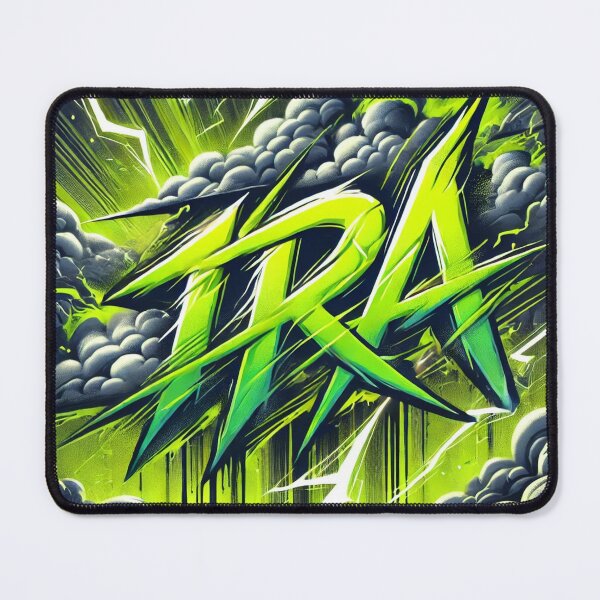 Item preview, Ira Name Bright Green Stormy Background designed and sold by Ninjakandy.