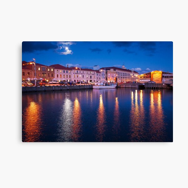 Moonlit Hobart Port, Tasmania, Australia Canvas Print