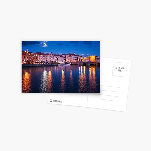 Moonlit Hobart Port, Tasmania, Australia Postcard
