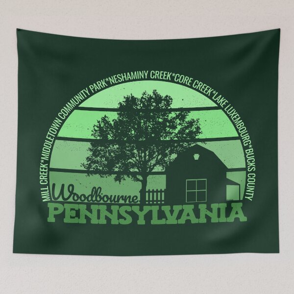 Item preview, Woodbourne Pennsylvania Sunset Retro Vintage Local Pride Logo designed and sold by CRHPOD20.