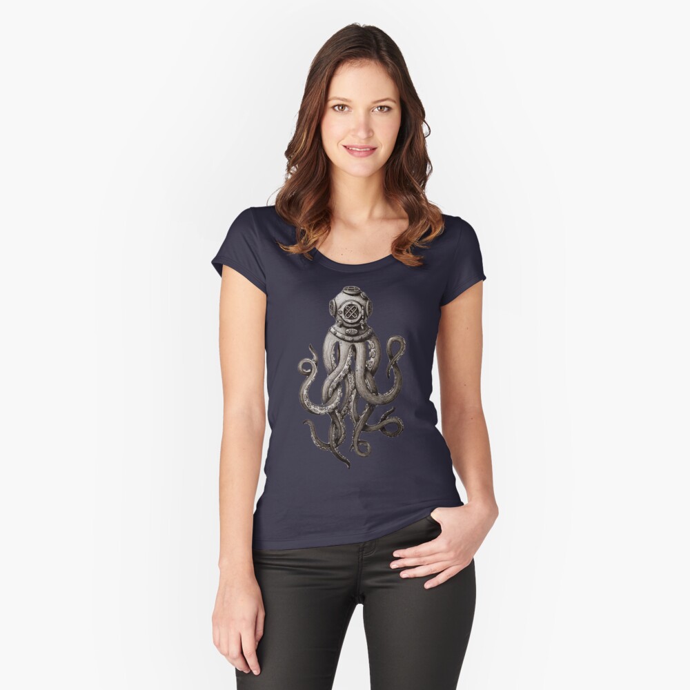 Vista previa del artículo con la obra «Camiseta entallada de cuello ancho», diseñado y vendido por manbird.