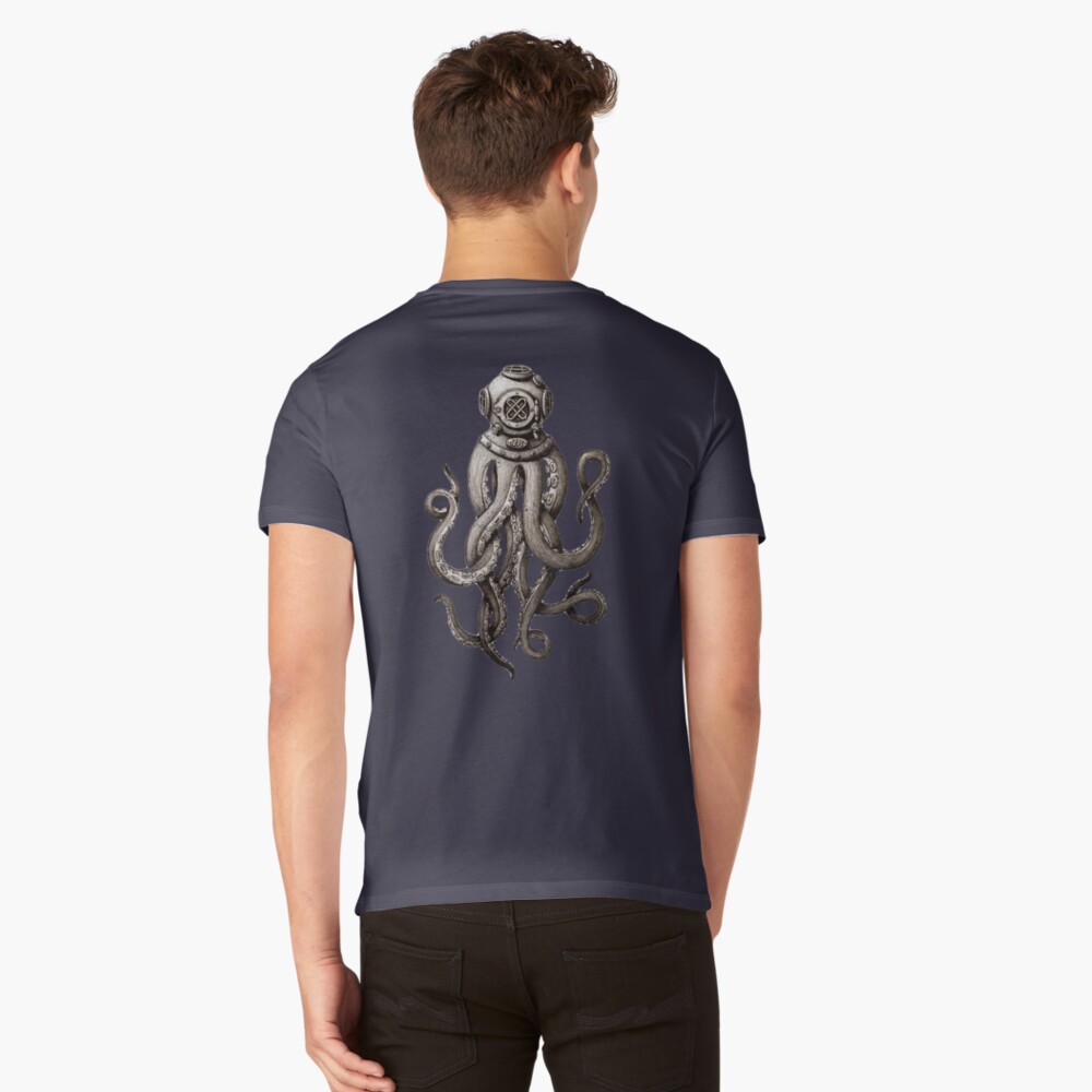 Vista previa del artículo con la obra «Camiseta de cuello en V», diseñado y vendido por manbird.