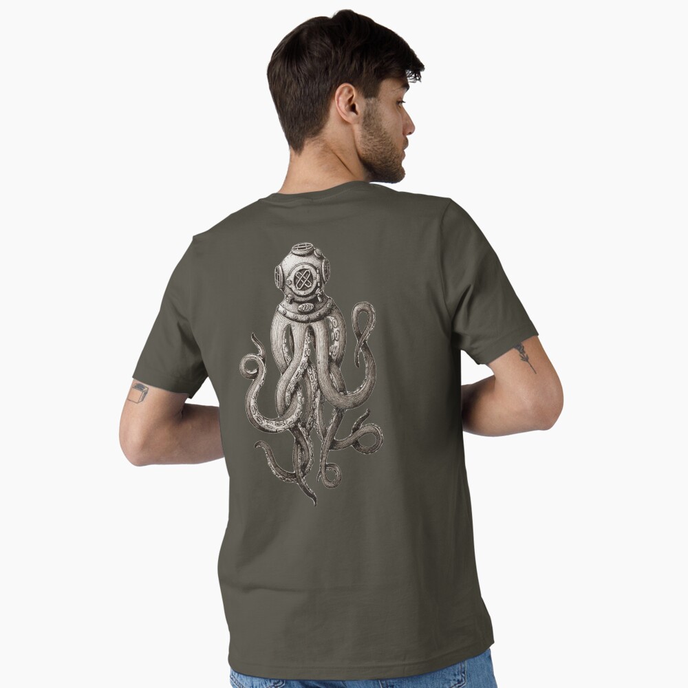 Vista previa del artículo con la obra «Camiseta esencial», diseñado y vendido por manbird.