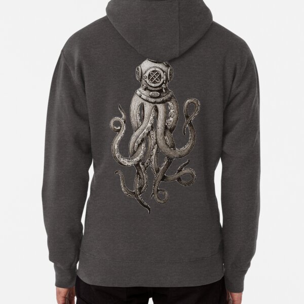Strange Vintage SCUBA Diving Octopus Kraken T-shirts and Gifts Pullover Hoodie