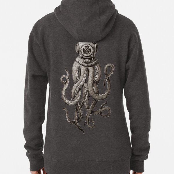 Strange Vintage SCUBA Diving Octopus Kraken T-shirts and Gifts Pullover Hoodie