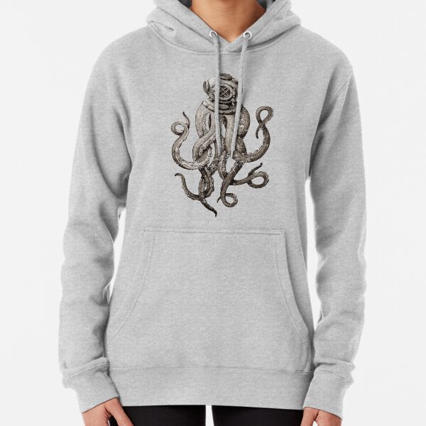 Strange Vintage SCUBA Diving Octopus Kraken T-shirts and Gifts Pullover Hoodie