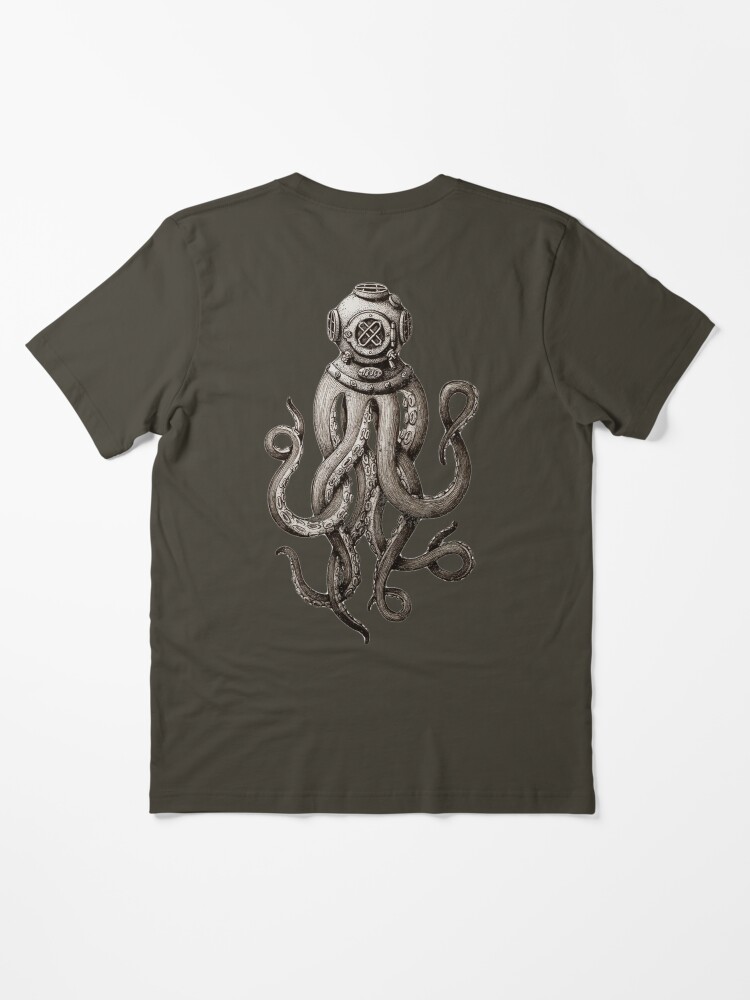 Imagen 3 de 7, Camiseta esencial con la obra Strange Vintage SCUBA Diving Octopus Kraken Camisetas y regalos, diseñada y vendida por manbird.