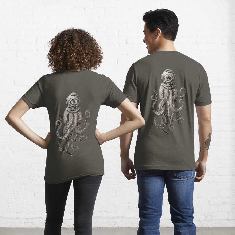 Vista previa del artículo con la obra «Camiseta esencial», diseñado y vendido por manbird.