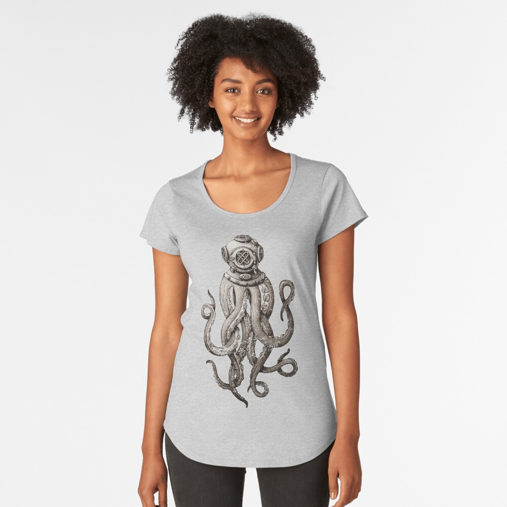 Vista previa del artículo con la obra «Camiseta premium de cuello ancho», diseñado y vendido por manbird.