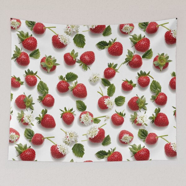 Item preview, Minimalist Strawberries on White Canvas designed and sold by Rui Mythic Studio.