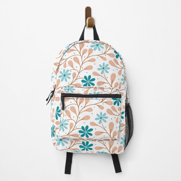 Item preview, Trailing floral in turquoise and orange designed and sold by kalaauniverse_art_studio.