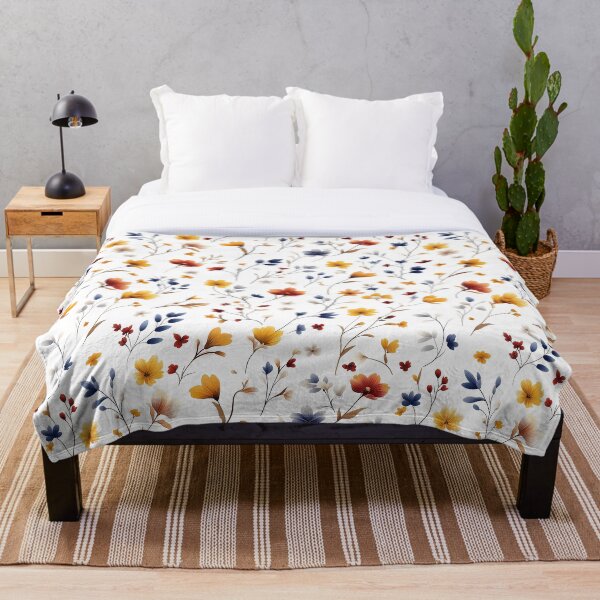 Item preview, Sparse Wildflower Patterns on White designed and sold by Rui Mythic Studio.