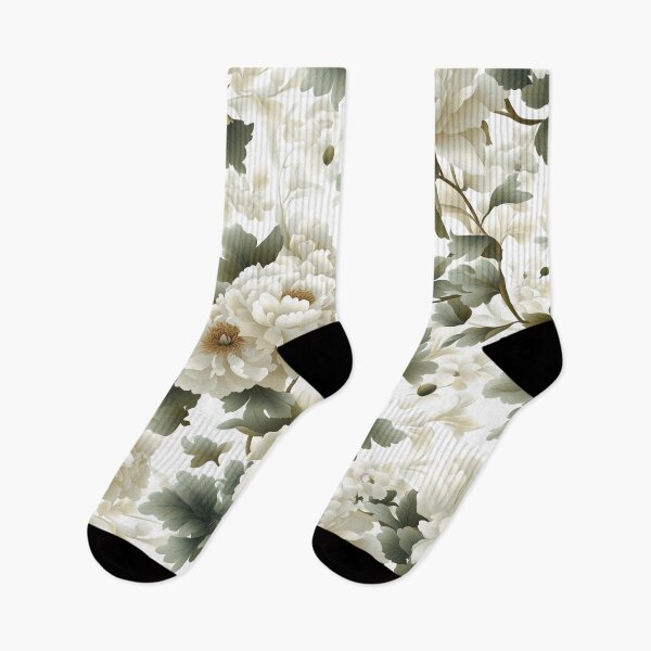 Item preview, A Sparse Dance of Peonies on White designed and sold by Rui Huang.