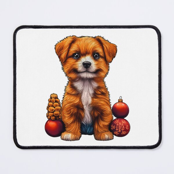 Item preview, Cute Christmas Puppy, Holiday Dog Art, Festive Pet Illustration, Christmas Ornaments Dog, Adorable Holiday Design designed and sold by BukkyStory.