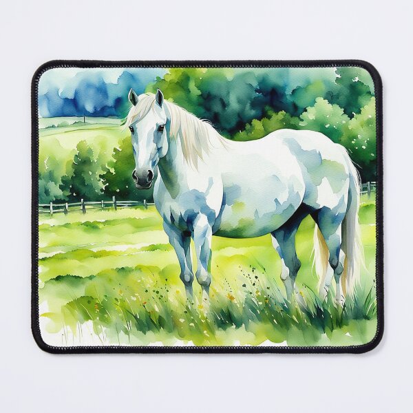 Item preview, White Horse Watercolor designed and sold by RiverAquarius.