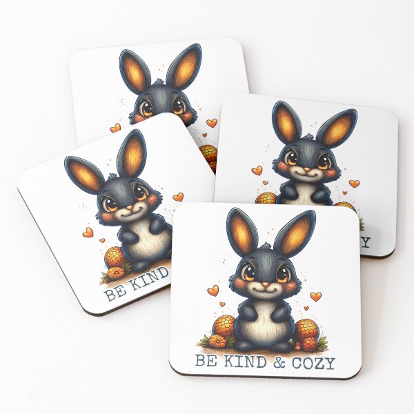 Item preview, Be Kind and Cozy, Bunny Illustration, Cozy Rabbit Art, Fall Bunny Design, Autumn Animal Artwork designed and sold by BukkyStory.