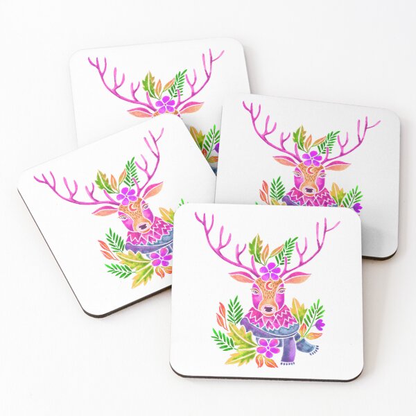 Item preview, Rain deer and a delicate floral ornament - rainbow designed and sold by Kaushlydraw.