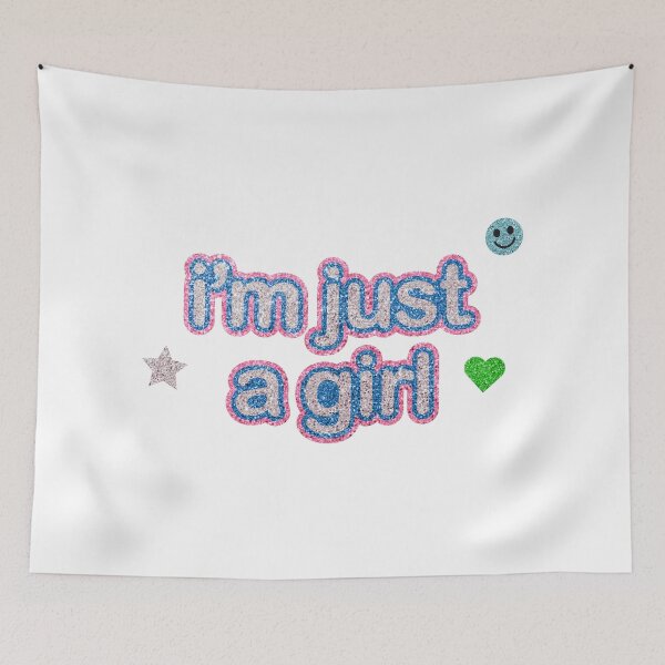Item preview, I'm Just a Girl y2k glitter sticker designed and sold by AliAliOxenFreee.