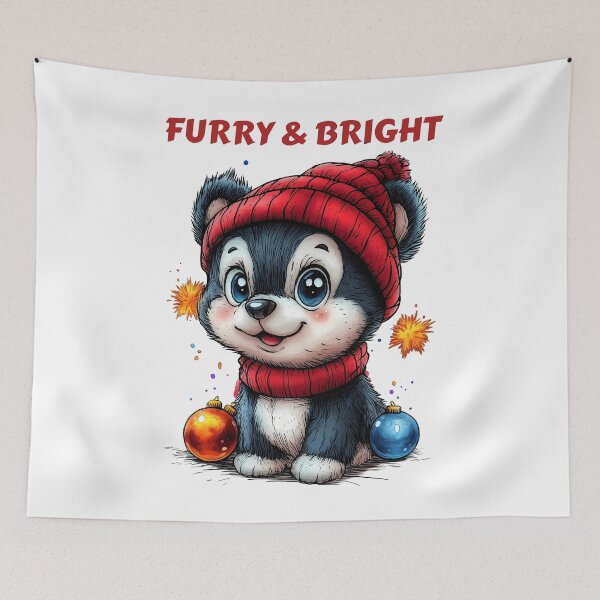 Item preview, Furry & Bright Design, Festive Husky Illustration, Christmas Puppy Art, Winter Dog Design, Cute Holiday Pet designed and sold by BukkyStory.