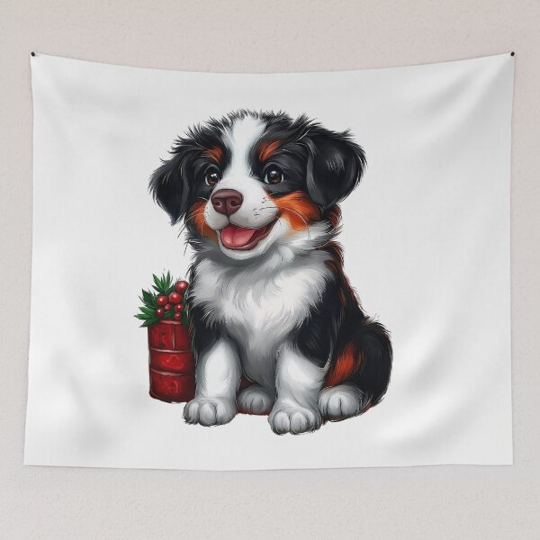 Item preview, Festive Puppy Illustration, Cute Christmas Dog, Holiday Pet Art, Adorable Puppy Design, Christmas Dog Decor designed and sold by BukkyStory.