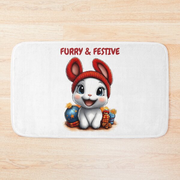 Item preview, Furry & Festive Bunny, Christmas Rabbit Art, Cute Festive Bunny, Holiday Animal Design, Winter Bunny Illustration designed and sold by BukkyStory.