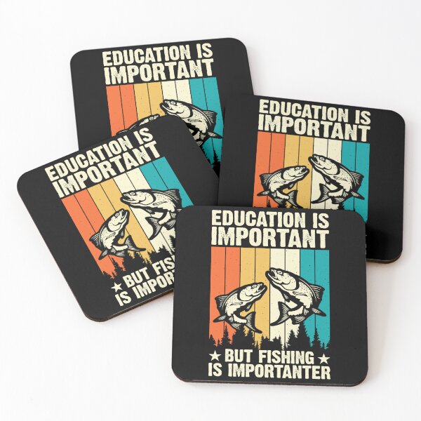 Item preview, Education is Important But Fishing Is Importanter - Vintage Sunset Fishing Lovers  designed and sold by Smix Pixels.