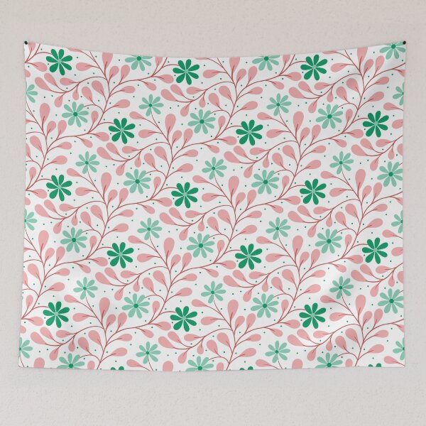 Item preview, Trailing floral in Rose and Green designed and sold by kalaauniverse_art_studio.
