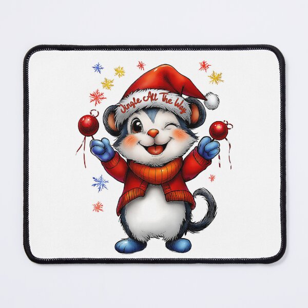 Item preview, Jingle All The Way Design, Festive Animal Illustration, Christmas Mouse Art, Holiday Cheer Artwork, Cute Winter Animal designed and sold by BukkyStory.