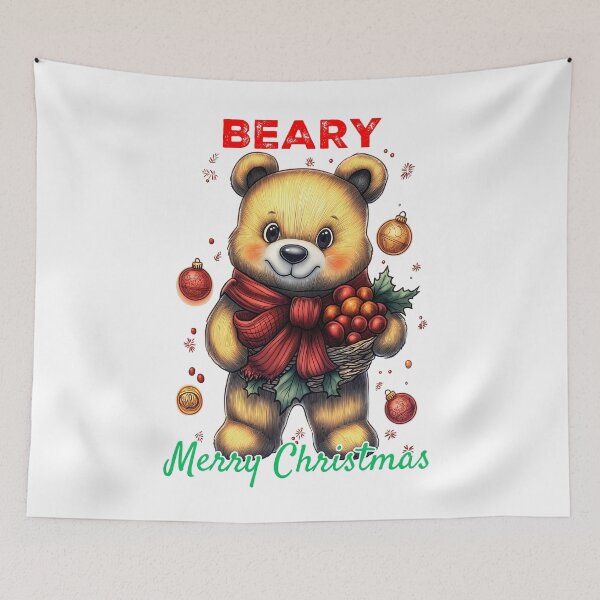 Item preview, Beary Merry Christmas, Festive Bear Design, Cute Holiday Bear, Christmas Animal Illustration, Cozy Teddy Artwork designed and sold by BukkyStory.
