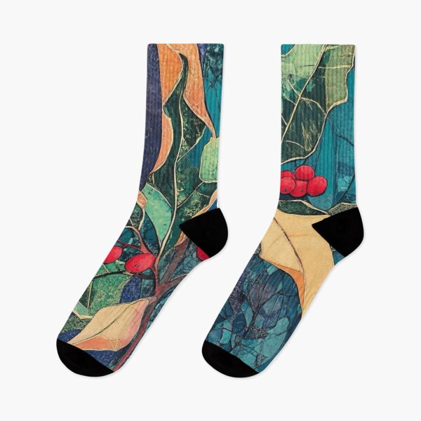 Item preview, Midwinter Holly art brut style designed and sold by EpicFoxArt.