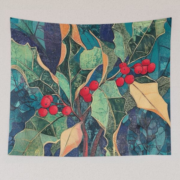 Item preview, Midwinter Holly art brut style designed and sold by EpicFoxArt.
