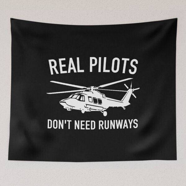 Item preview, Real Pilots Don't Need Runways - Pilot Helicopter Funny Gift designed and sold by crenaviolena.