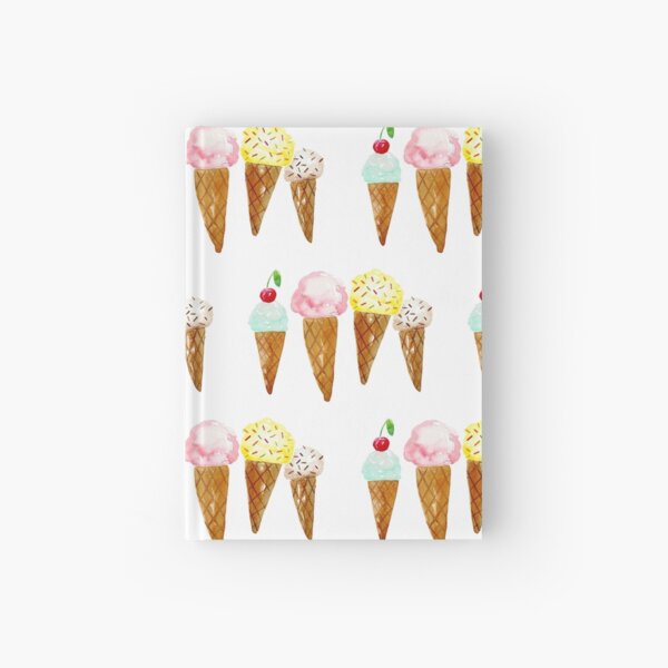 Ice Creams, Watercolour Ice Creams, Gelato Hardcover Journal