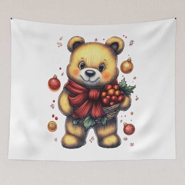 Item preview, Festive Bear Illustration, Cute Christmas Bear, Holiday Teddy Design, Seasonal Bear Decor, Adorable Winter Bear designed and sold by BukkyStory.