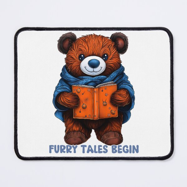 Item preview, Furry Tales Begin, Cozy Storytime Bear, Cute Book Lover Bear, Winter Teddy Illustration, Reading Animal Art designed and sold by BukkyStory.