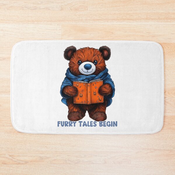 Item preview, Furry Tales Begin, Cozy Storytime Bear, Cute Book Lover Bear, Winter Teddy Illustration, Reading Animal Art designed and sold by BukkyStory.