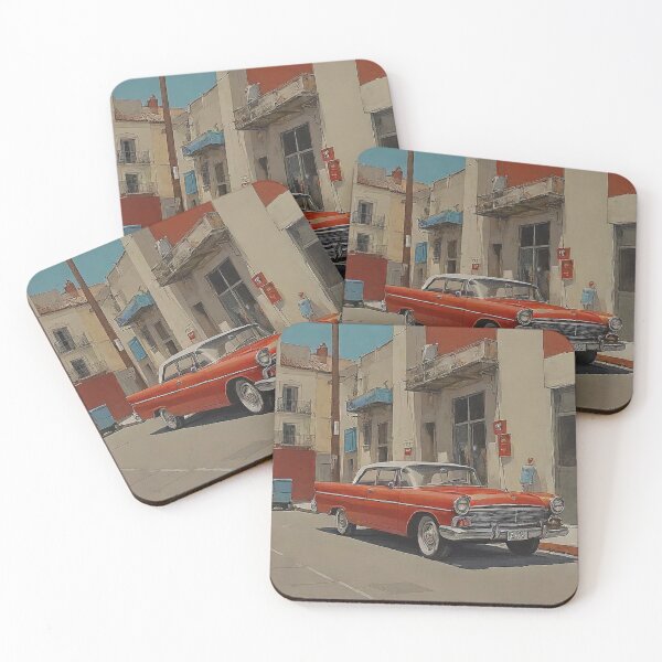 Item preview, A Parked Red Classic Car  designed and sold by Skye Ryan-Evans.