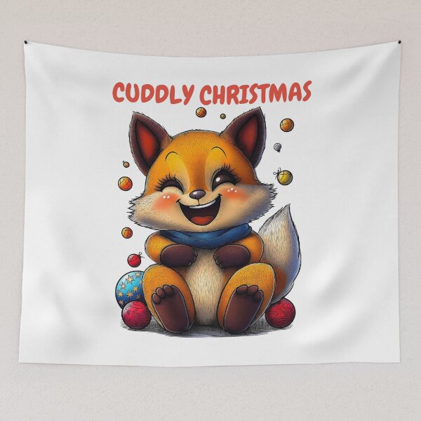 Item preview, Cuddly Christmas Fox, Festive Fox Design, Cute Holiday Animal, Cozy Christmas Illustration, Fox with Ornaments designed and sold by BukkyStory.