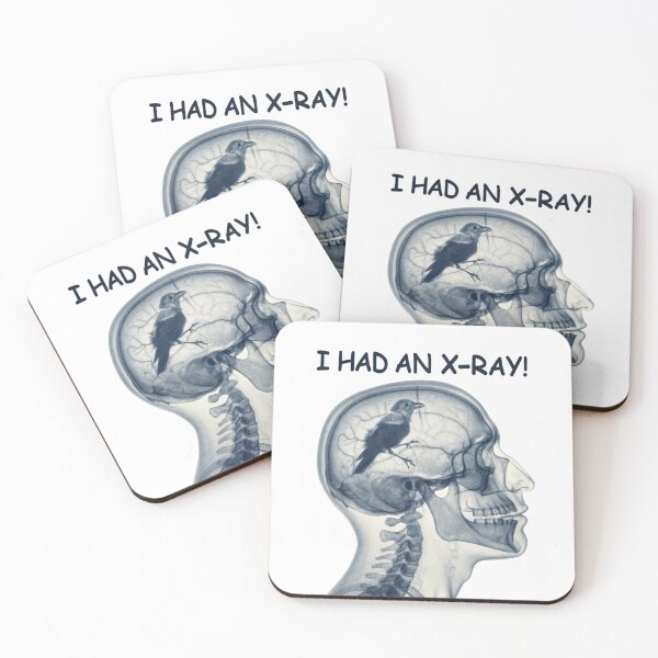Item preview, Unique Skull X-Ray Design with Bird Brain Art - Whimsical X-Ray Illustration designed and sold by Colorful-Garden.