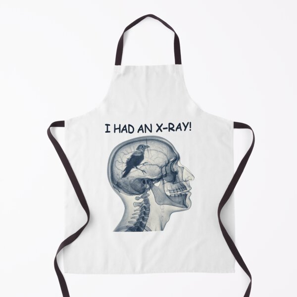Item preview, Unique Skull X-Ray Design with Bird Brain Art - Whimsical X-Ray Illustration designed and sold by Colorful-Garden.